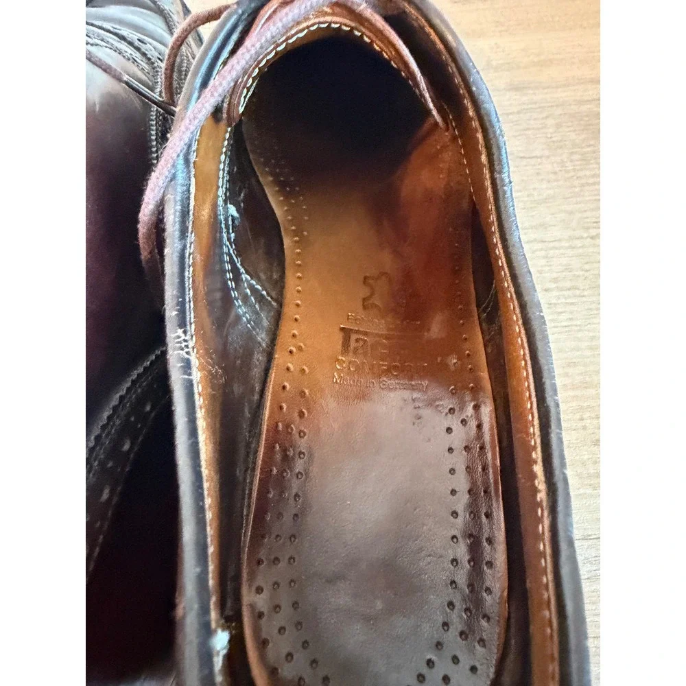 Lloyd Comfort Mens Burgundy Leather Wingtip Oxford Shoes Made in Germany 9.5 C